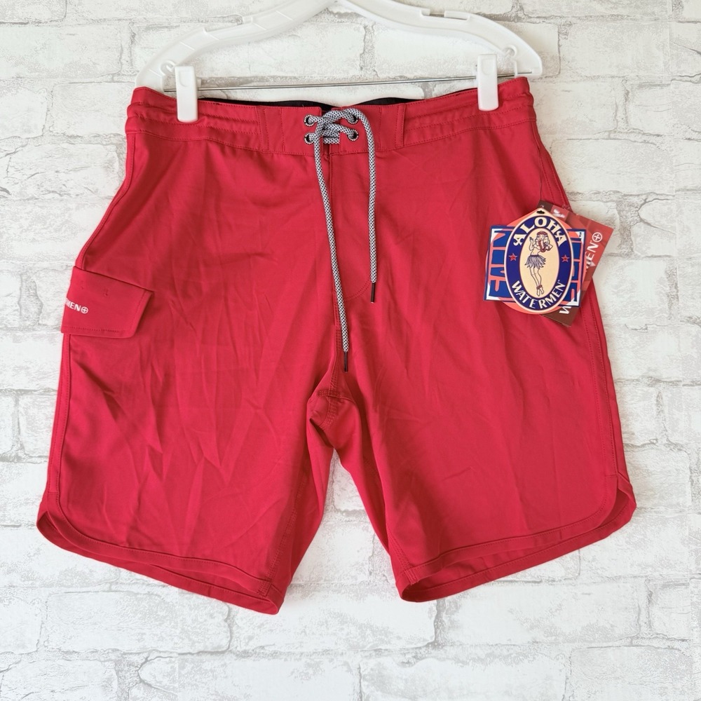 Original Watermen Mainstay Boardshorts Lifeguard/Swim Unlined Trunks Size 32 NWT